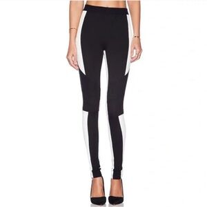 BCBGMaxAzria Black White Colorblock Paneled Jeremiah Leggings Pants